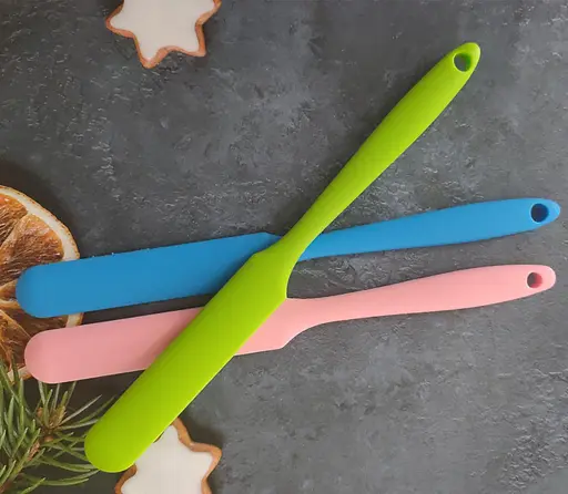 Шпатель кондитерский силиконовый лопатка кондитерская для торта 24 см, Kitchen Master Красный 87104 - фото 9