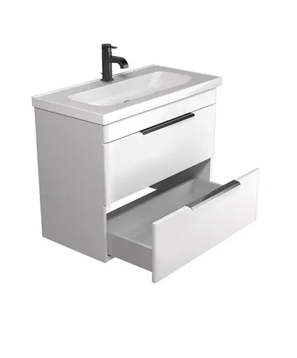 Тумба Мойдодир Iris 80-А з умивальником Fenova 80 підвісна Білий - фото 3