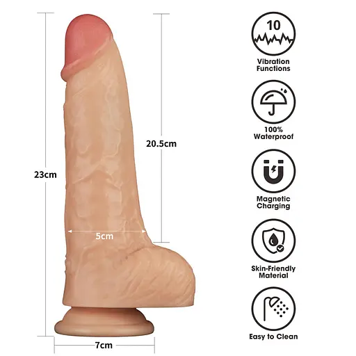 Вібратор Lovetoy Power Basics Cock 9'' 23 см (тілесний) - фото 3