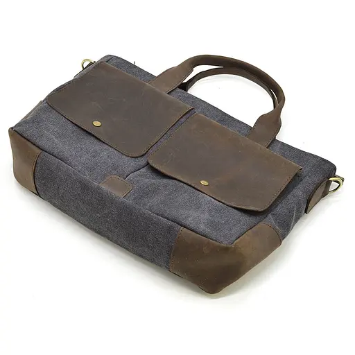 Кожаная мужская сумка TARWA 36х27х10 см sum0026084 - фото 9