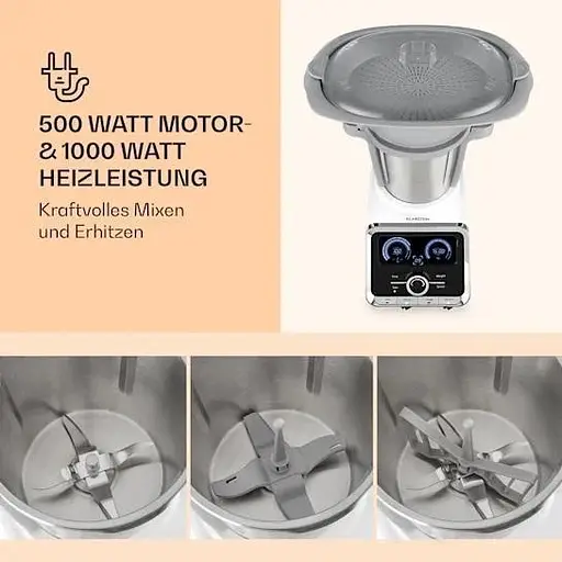 Кухонный комбайн Klarstein GrandPrix 500 Вт/1000 Вт (10032089) - фото 2