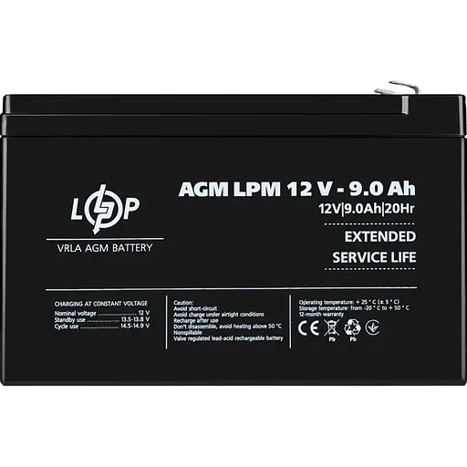 Аккумулятор LogicPower AGM 12V/9Ah/108Wh (3866) [109164] - фото 2