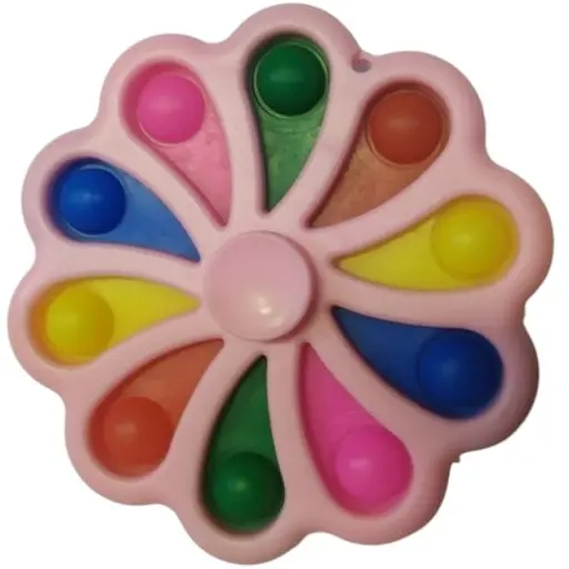 Іграшка Симпл Дімпл різнокольоровий рожевий антистрес 10 пупирок спінер - фото 1