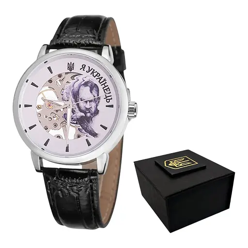Наручные часы мужские 022 Silver-Black Automatics Я Українець Patriot acs0030980