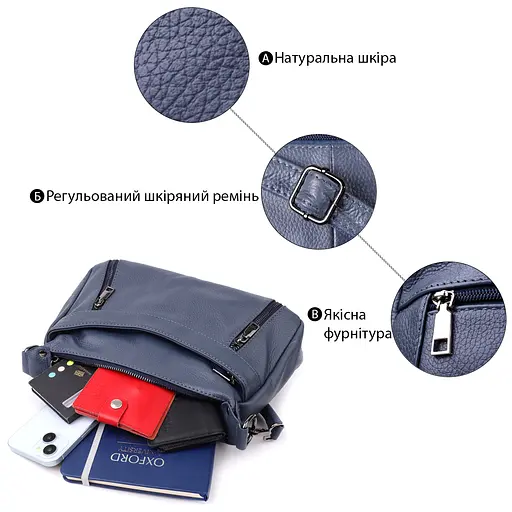 Женская сумка Vintage из натуральной кожи 26х19х10 см sum0027603 - фото 4