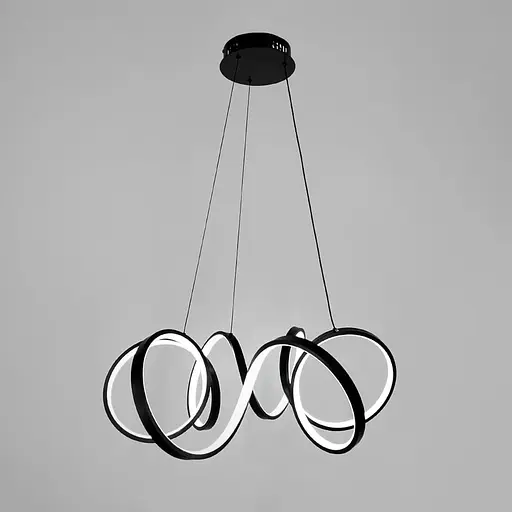 Розкішна чорна люстра MARCELA Ø 70 см | Line F | Арт. MJ74-700 BK - фото 2