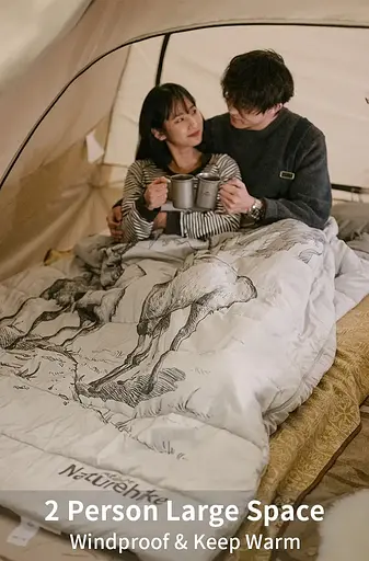 Спальный мешок двухместный с подушками Naturehike NH21MSD06, зеленый - фото 6