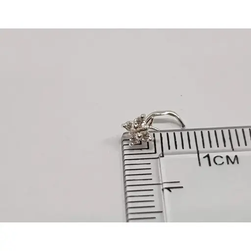 Серебряная серьга-пирсинг в нос Dear. 1041.1С Белый - фото 3