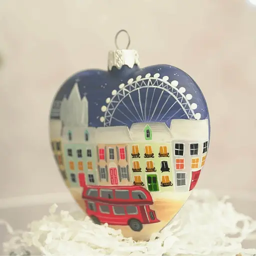 Ялинкова прикраса Санта Шоп Зимові вулички скло (4820001154559) - фото 3