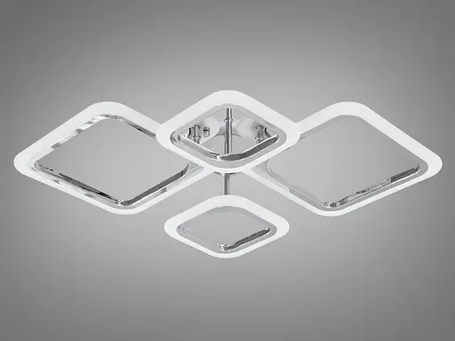 Современная дизайнерская светодиодная люстра с пультом, 52W, серебро - фото 3