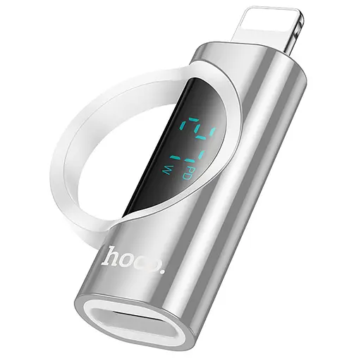 Переходник Hoco UA32B Lightning male to Type-C female display adapter Silver - фото 2