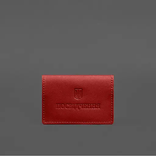 Кожаная обложка для пенсионного удостоверения красная - фото 6