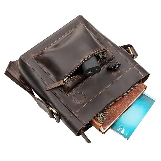 Сумка кожаная мужская SHVIGEL 23х25х8,5 см sum0012500 - фото 3