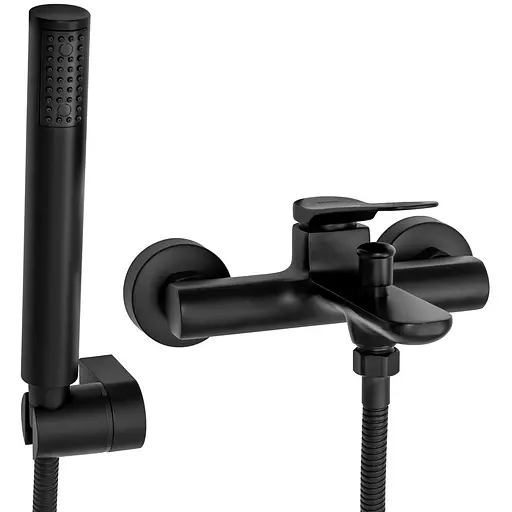 Змішувач для ванни і душа Rea Creek black чорний настінний REA-B9667 Чорний - фото 1