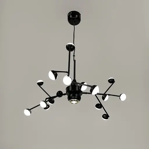 Люстра-молекула в черном цвете на 18 светодиодов Ст. SP 06/18 BK | Line F - фото 3