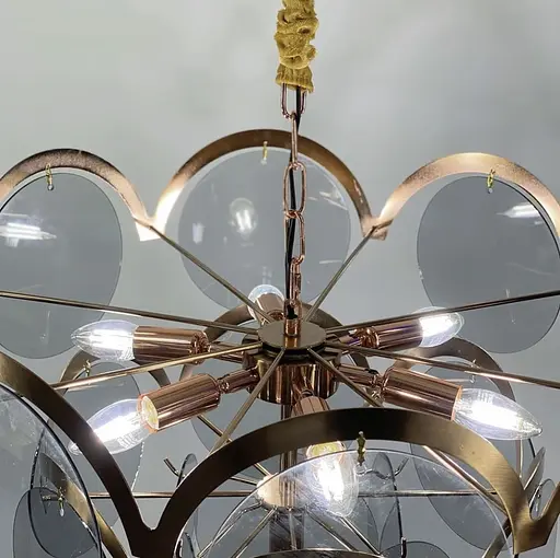 Люстра Industriel Verre з пластинами сіро-блакитного кольору | Арт. AT 08/7 | Line F - фото 2