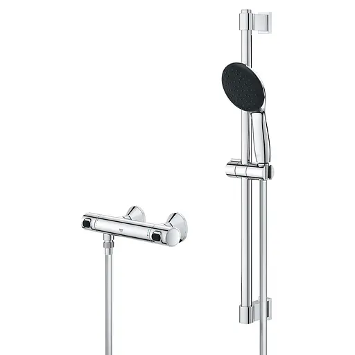 Набор смесителей Grohe Quickfix термостат для душа с душевым гарнитуром Precision Flow THM и смеситель для раковины StartEdge S-Size UA202503TE Хром - фото 5