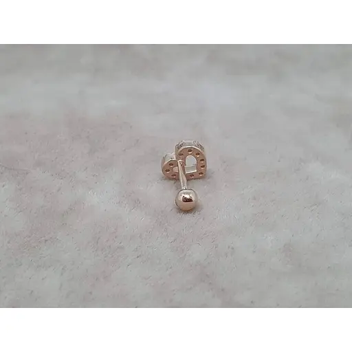 Золотая серьга для пирсинга хеликса Ирий Сердечко с фианитами. З40104ШТ - фото 3