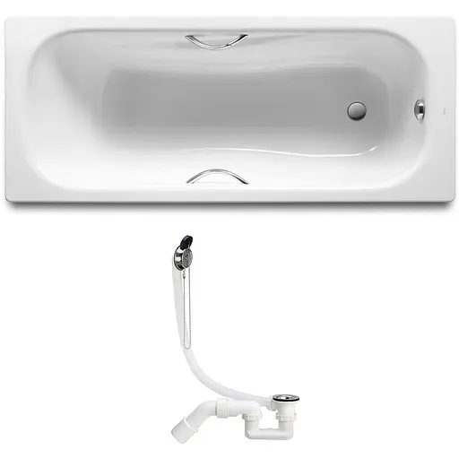 Ванна стальная Roca Prncess 170x75 A220270001 + Сифон Vega Smplex 311537 Белый - фото 1