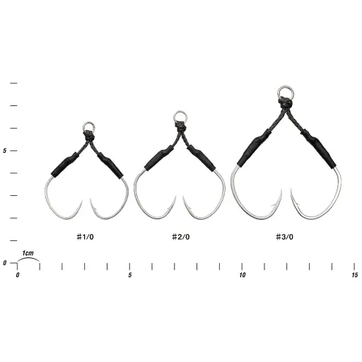 Крючок Decoy DJ-80 Twin Pike Shorter #2/0 (2 шт/уп) - фото 2