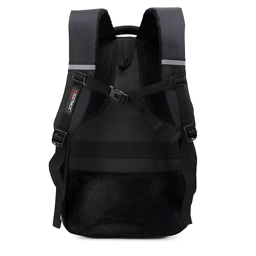 Универсальный городской рюкзак Justpack с ортопедической спинкой черный 30 х 49 х 18 см (5776) - фото 4