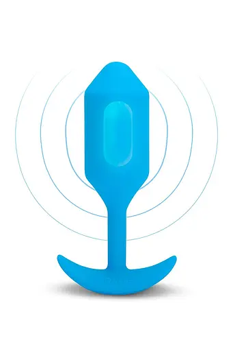 Анальна пробка B-Vibe Vibrating Snug Plug 3, 13.8 см (блакитна) - фото 3