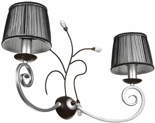 90997 Світильник бра 2x40W, E14, метал хром./тканина - фото 3