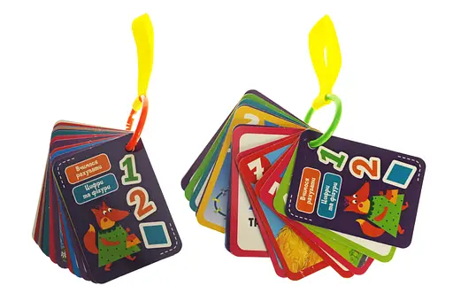 Гра настольная Карточки на ремне. Цифры и фигуры, на украинском