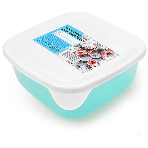 Контейнер харчовий для заморожування 800 мл 14х14х5.5 см PB-706, 2 шт. в уп. /65/