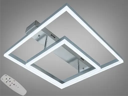 Потолочная LED-люстра 3 кольца 60 Вт матовый хром - фото 1