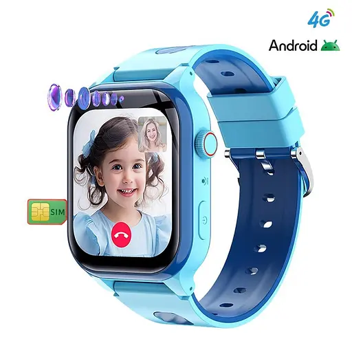Дитячий розумний смарт-годинник Lemfo Y78 з сім-картою кнопкою SOS GPS-трекером прослуховуванням синій 4G