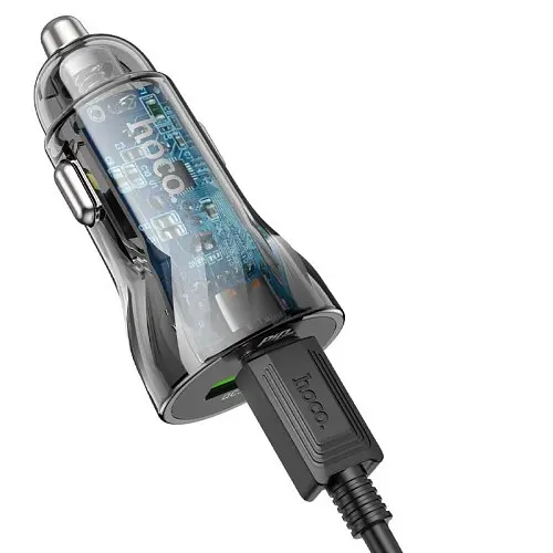 Автомобильное зарядное устройство для HOCO Z56 Friend PD35W+QC3.0 cigarette lighter car charger серый - фото 1