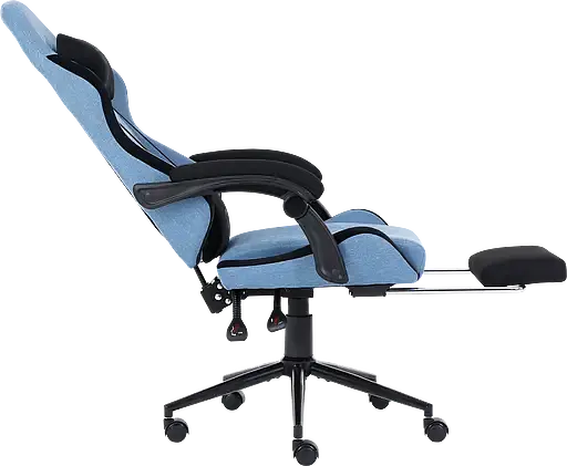 Геймерское кресло GT Racer черное со светло-синим (X-2324 Fabric Light Blue/Black Suede) - фото 4