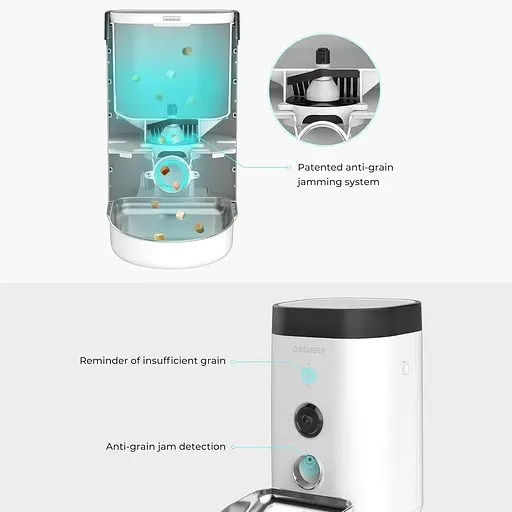 Годівниця для домашніх тварин Dogness F10 Wide View Cam, біла, кришка на 4 літри - фото 3