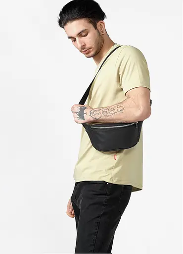 Поясная сумка бананка кожаная Sambag Tirso PSSm черный 30.5 х 14 см (81113001m) - фото 6