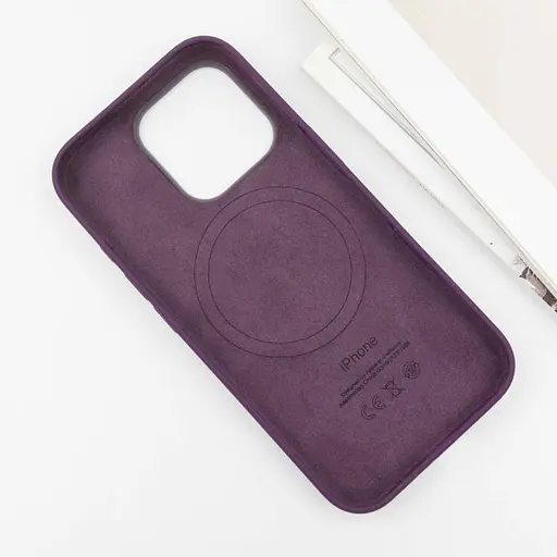 Чехол Epik Silicone case AAA с Magsafe и анимационной кнопкой для Apple iPhone 16 Pro 6.3 Plum - фото 5