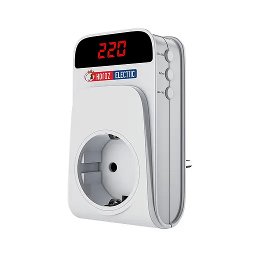 Реле напруги в розетку Horoz Electric Protex-R 16А - фото 1