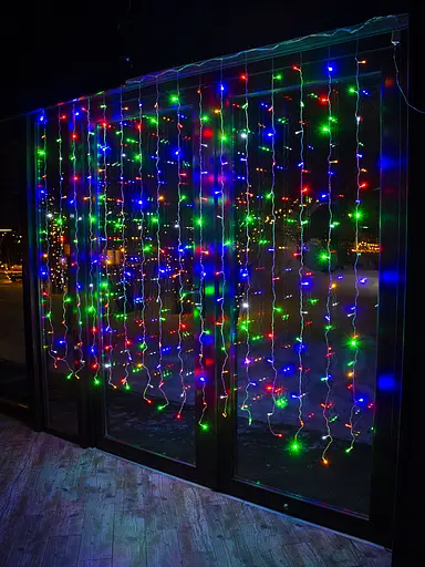 Гірлянда Штора 2х2 м на вікно Різнокольорова світлодіодна 240 LED інтер’єрна Laplandia від мережі (m.03.5Т.240+) - фото 5