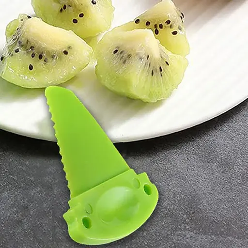 Нож резак для очистки киви от кожуры приспособление очиститель для чистки киви манго фруктов, Kitchen Master Салатовый 86354 - фото 7