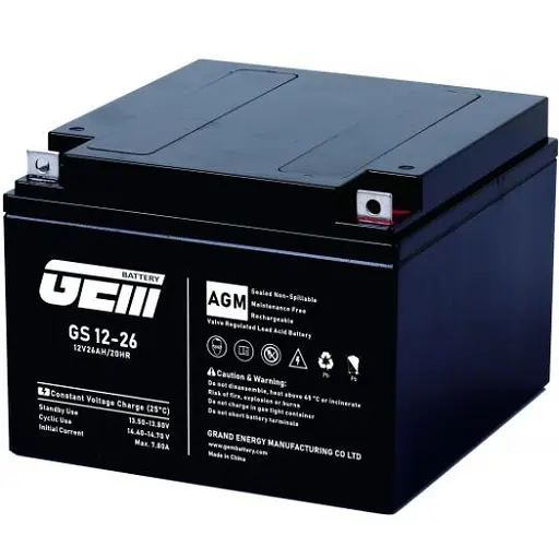 Аккумуляторная батарея GEM Battery 12V-26Ah, AGM, R1, (GS 12-26)