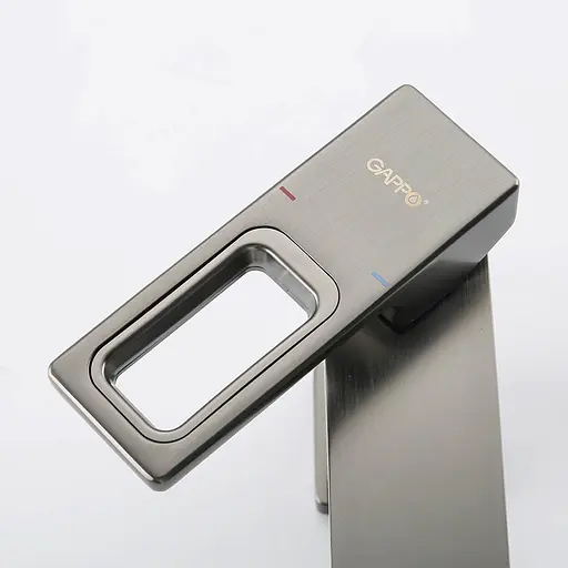 Змішувач для умивальника Gappo G1017-9 збройова сталь Графітовий хром - фото 3