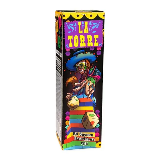 Настільна гра "La Torre" Strateg 30758, 54 бруски, 2 кубики - фото 2