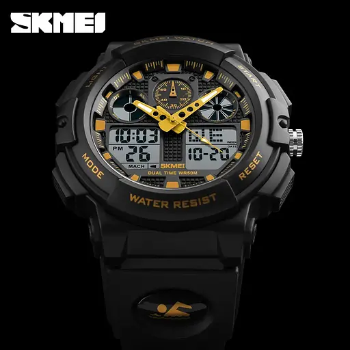 Чоловічий водонепроникний наручний годинник Skmei 1270 Золотистий - фото 6