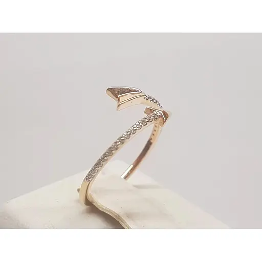 Золотое незамкнутое кольцо Харьковская ювелирная фабрика Стрела с фианитами. 700086-Рр 17,5 - фото 3