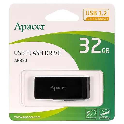 Флеш-накопитель Apacer USB 3.2 Gen 1 AH350 32Gb черный - фото 2