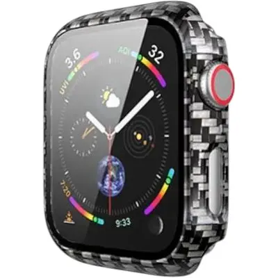 Чехол-накладка DK Пластик Carbon Glass Full Cover для Apple Watch 40mm (black)