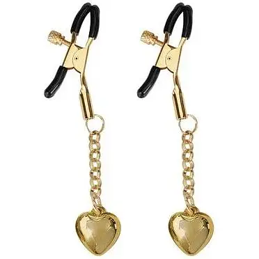 Затискачі для сосків Liebe Seele Solid Heart Nipple Clamps Gold