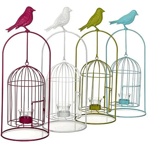 Изделие декоративное Greenware в виде клетки для птиц, комплект из 4-х шт. синий - фото 2