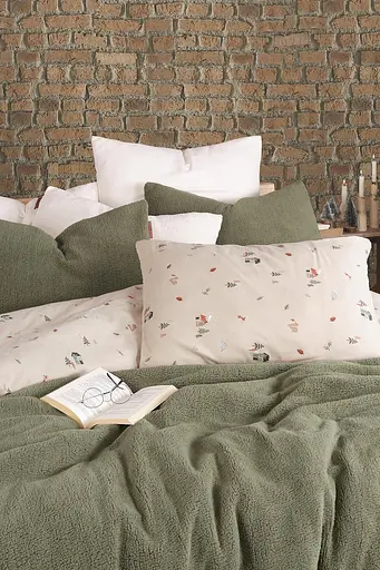 Постільна білизна Sherwood Haki (Фланель + Шерпа) Istanbul pbe0051506 - фото 2