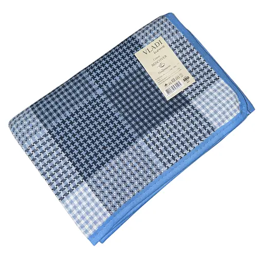 Покривало бавовняне Vladi 140х200 синьо-блакитне (119128) - фото 1